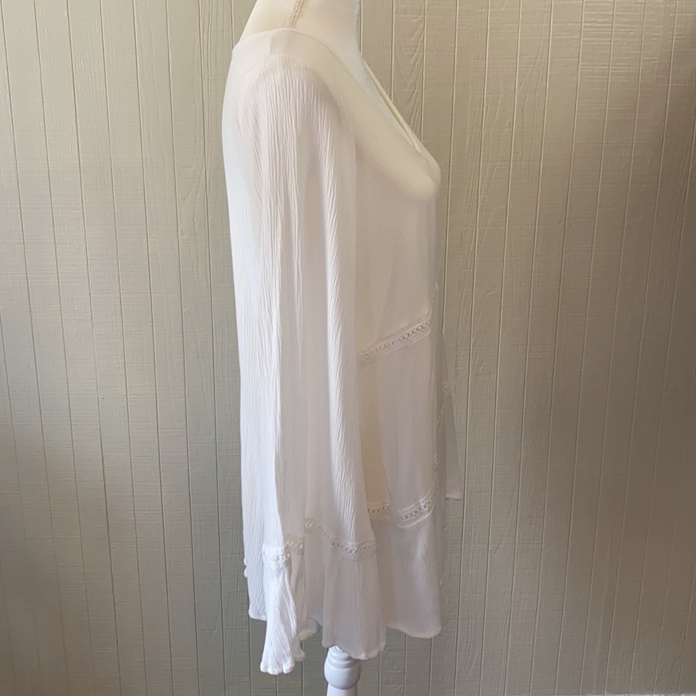 Miin Boho White Blouse Size S - Picture 3 of 7